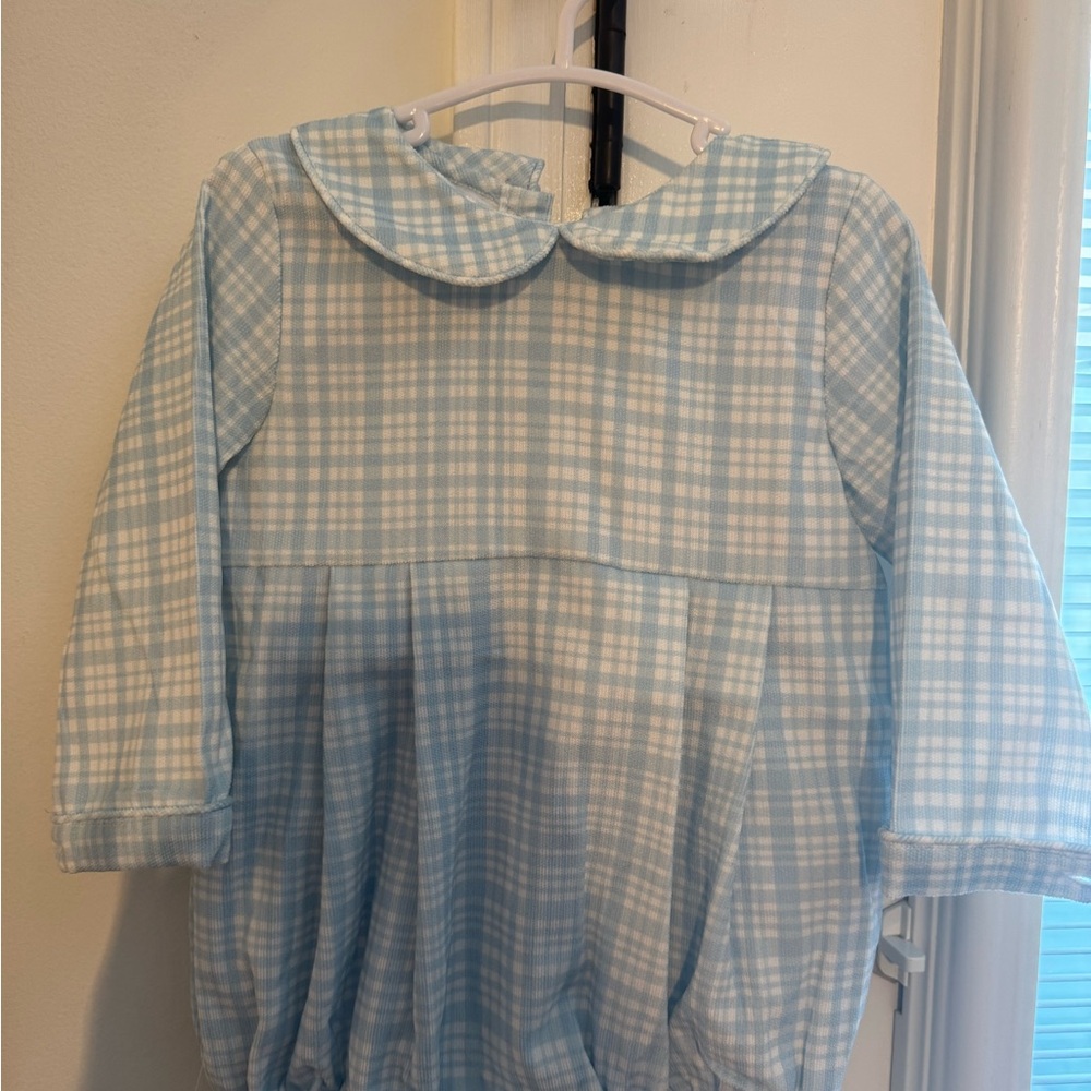 Blue Plaid Baby Romper